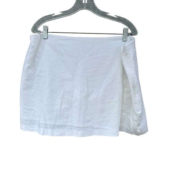Abercrombie & Fitch Linen Mini Skirt with Slit - White - Size XL - Picture 5 of 10
